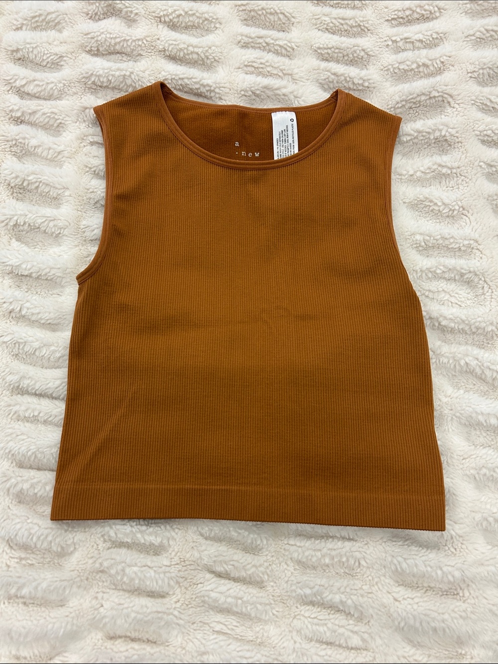 a new day Ribbed Tank Top in Burnt Orange